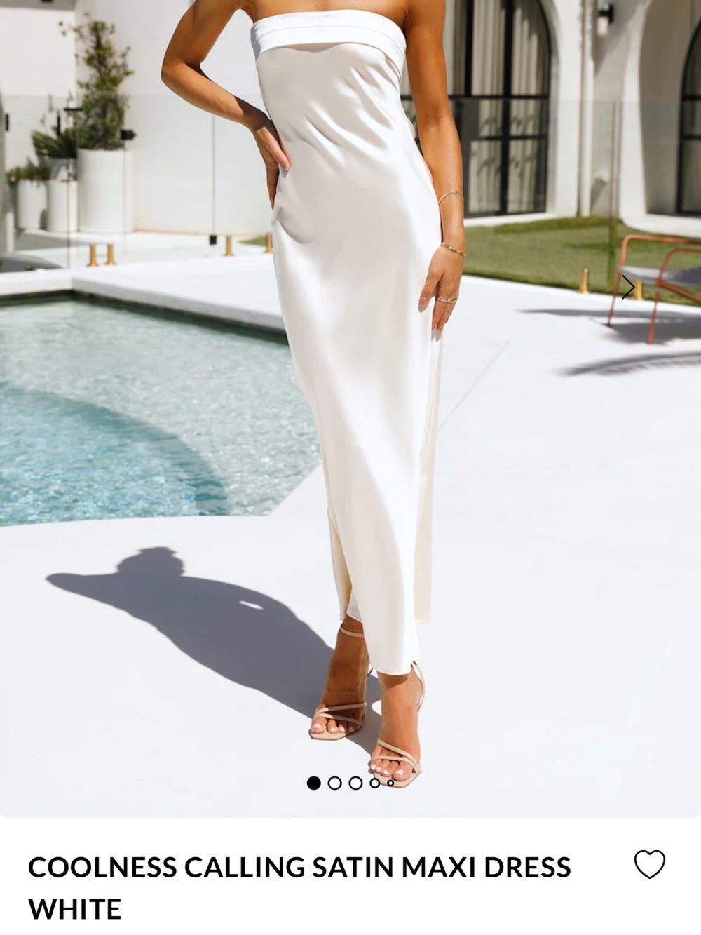 Hello Molly Coolness Calling Satin Maxi Dress White